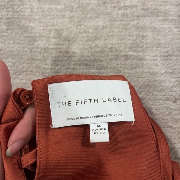 The Fifth Label Orange Midi Satin Dress With Tie Back Size XS Revolve - Picture 3 of 7